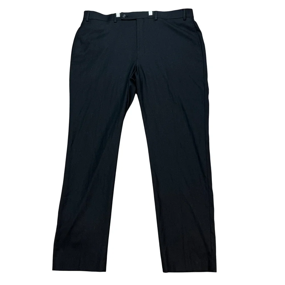 Lauren Ralph Lauren Pants Mens 38x32 Black Straight Leg‎ Flat Front Stretch EUC